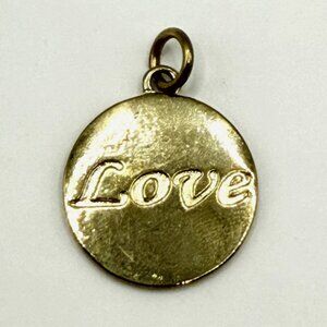 Vintage 1990s Gold Tone Love Charm Pendant